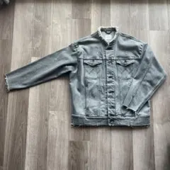 Wrangler グレー ダメージ加工 デニムジャケット　メンズ