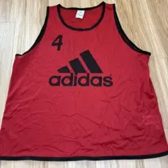adidas タンクトップ レッド ビブス 背番号4 Lサイズのサムネイル