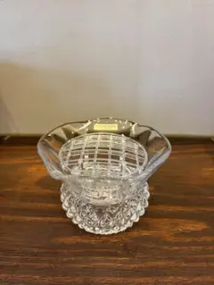 カメイガラス　クリスタルガラス フラワーベース 網トレイ付き