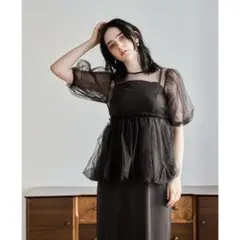 niana バルーンチュールレイヤードドレス オケージョンドレス