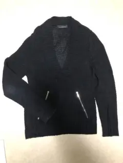 ZARA ネイビー　Vネックニットセーター　BLACK TAG ザラ