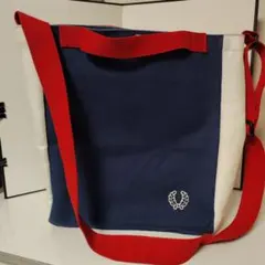 B-透明　FRED PERRY トートバッグ ネイビー 2way ショルダー