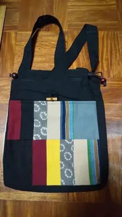 ハンドメイド 着物地のポシェット 巾着型