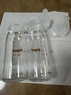 Pigeon ガラス製哺乳瓶 100ml 2本 SS乳首2個