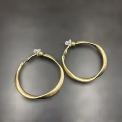 未使用ゴールド フープイヤリング ニッケルフリー