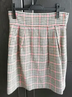 スカート　チェック　千鳥柄　秋冬用