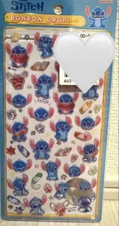 新品未使用　ディズニー　スティッチ　ボンボンドロップシール　らくがき　国内正規品