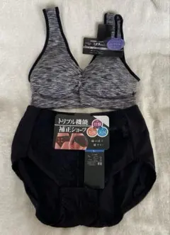 ノンワイヤー ブラジャー & トリプル機能補正ショーツ　2点セット