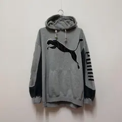90s PUMA パーカー ロゴ刺繍 ビッグサイズ ストリート L プルオーバー