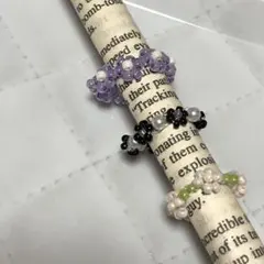 ハンドメイド　ビーズリング　韓国