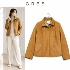 1052 美品✨ グレ GRES レザージャケット 羊革 ライダース シングルのサムネイル