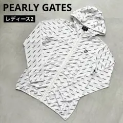 【21年モデル】PEARLY GATES ダブルジップパーカー ロゴ総柄 薄手
