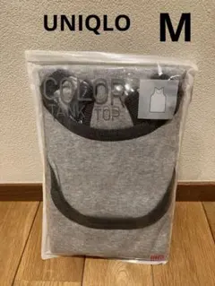 ユニクロ　メンズ　カラーリブタンクトップ　Mサイズ　グレー