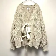 【美品】ニット カーディガン リボンmerry jenny