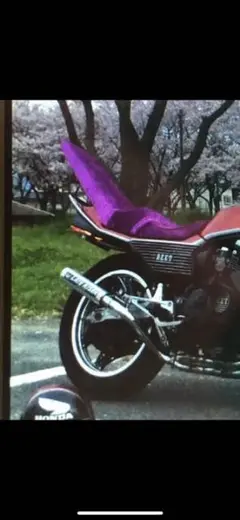 CBX400F 墓石 三段シート 50cm 紅白カラー レザー合皮 CBX400f 墓石3段シート - メルカリ