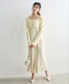LILLIAN CARAT ニットボレロ＆デイジープリントキャミワンピースセット