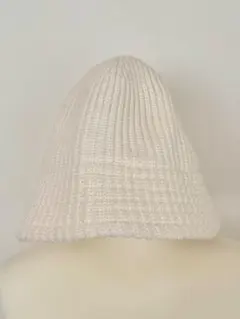 GU バケットハット　ニット　帽子　ホワイト