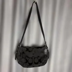 COACH　コーチ　ショルダーバッグ　シグネチャー　ブラック　キャンバス　黒