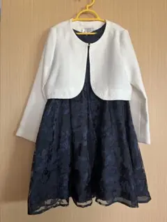 anyFAMのネイビーフラワー柄フォーマルドレス+ジャケット130センチ