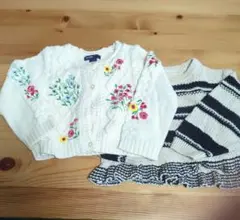 babyGAP花柄刺繍 カーディガンとZARAニット上着