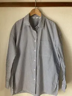 UNIQLOユニクロ/ストライプ ボタンアップシャツ 長袖Lサイズ