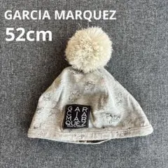 子供用帽子　ポンポン付き　裏地付き　グレー　フレブル柄