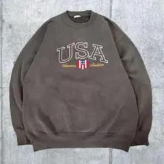 90s 古着 スウェット スミクロ USA 刺繍 ビッグシルエット L〜LL相当のサムネイル