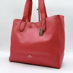 良品 COACH ダービー　レザー　トートバッグ　A4可チャーム　c693