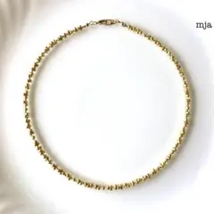 ゴールド　ビーズネックレス