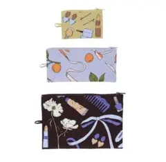 BAGGU バグゥ　新品　FLAT POUCH SET フラットポーチ3点セットのサムネイル