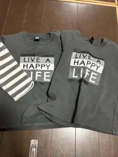 【USED】95cm ダークグレー ロンT/スウェット 2枚セット 洗い替えに