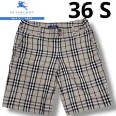 バーバリーブルーレーベル　ノバチェック　ショートパンツ　36 S ホース刺繍　綿