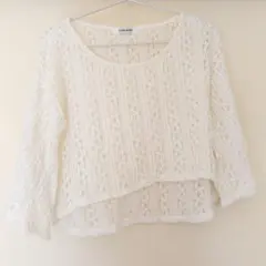 カジュアル LOVE BOAT レース プルオーバー トップス アイボリー
