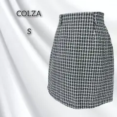 コルザ 【S】 スカート ミニ丈 チェック柄 総柄 ウエストゴム ファスナー