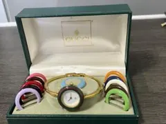 良品☆稼働 OH済み グッチ 新品電池 チェンジベゼル レディース腕時計 