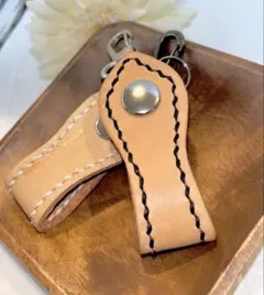 ハンドメイド 牛革 キーケース ブラックのみ