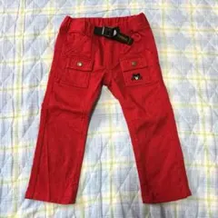 【美品】DOUBLE.B ダブルビー ミキハウス レッド パンツ ズボン 90