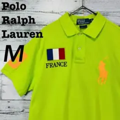ポロバイラルフローレン フランス国旗入り ビッグポニー刺繍ポロシャツ M