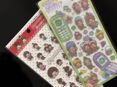モンチッチ　シール 平成はっぴーフォン　モンチッチ　ぷくっとシール　セリア
