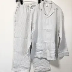 ジェラートピケ メンズ パジャマ ストライプ 長袖長ズボン ルームウェア M