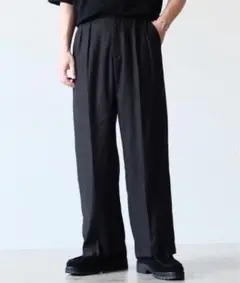 shiun LINEN STRAIGHT TUCK TROUSERS 24AW