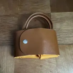 大容量　折りたたみバッグ　オレンジ　マチ付き