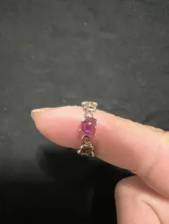 シルバー925リング ハート型アメジスト