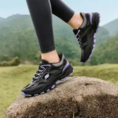 【日本未発売】SKECHERS Slip-ins ハンズフリー 黒×パープル