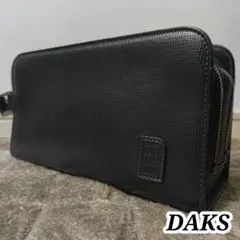 美品 ダックス セカンドバッグ クラッチ レザー 黒 ダブルファスナーのサムネイル