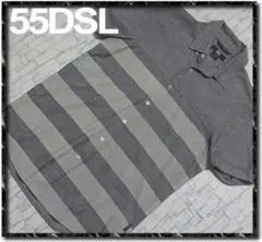 55DSL　フィフティーファイブディーエスエル ボーダー半袖シャツ　グレー系のサムネイル