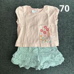 familiar 花柄Tシャツ フリルショートパンツ　70