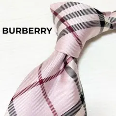 BURBERRY バーバリー アラ商事 美品 ノバチェック柄 ネクタイ ピンク
