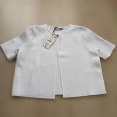 【新品タグ付き】ZARA 半袖 カーディガン ボレロ ホワイト