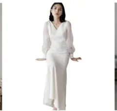 前撮りや二次会に！ホワイトドレス